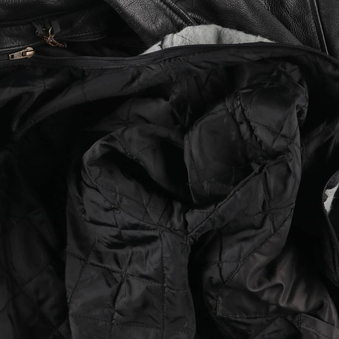 Leather sports jacket, men's size L unclear black type Vintage Second Hand