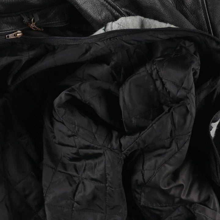 Leather sports jacket, men's size L unclear black type Vintage Second Hand