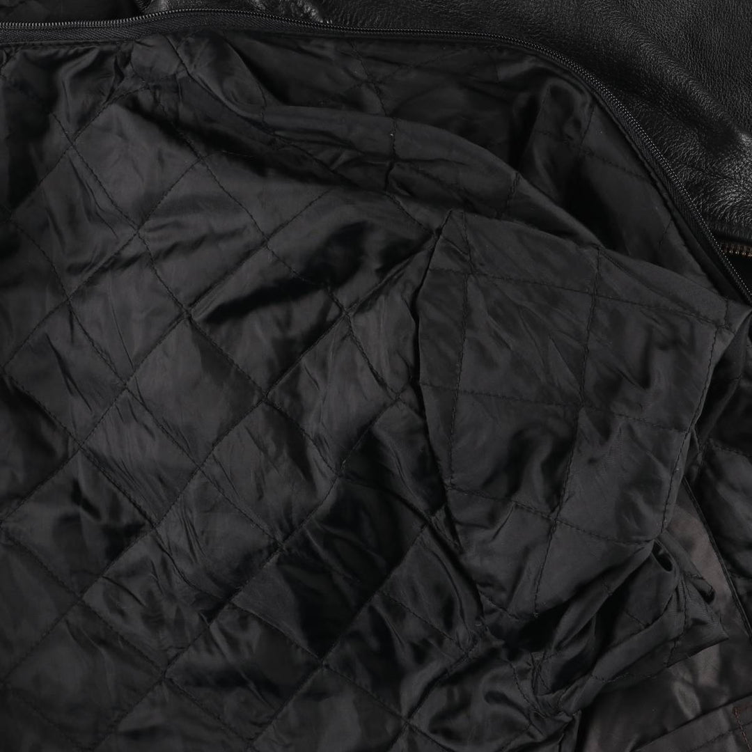 Leather sports jacket, men's size L unclear black type Vintage Second Hand