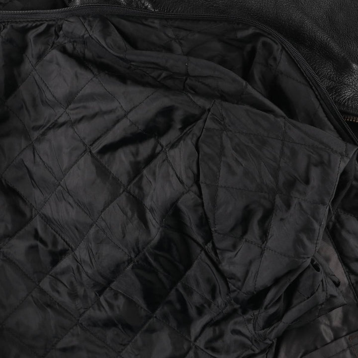 Leather sports jacket, men's size L unclear black type Vintage Second Hand