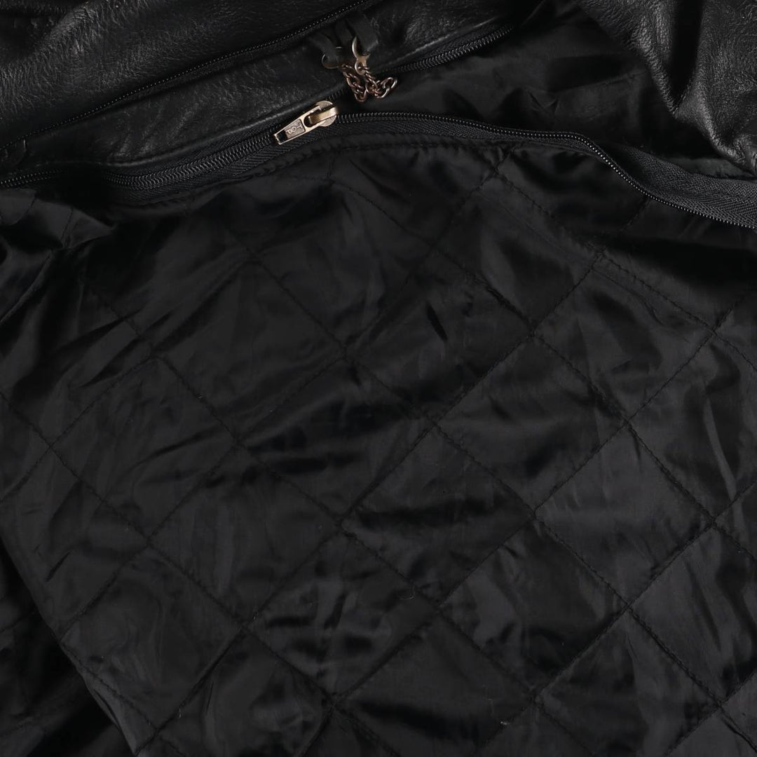 Leather sports jacket, men's size L unclear black type Vintage Second Hand