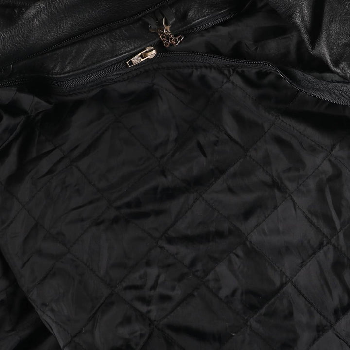 Leather sports jacket, men's size L unclear black type Vintage Second Hand