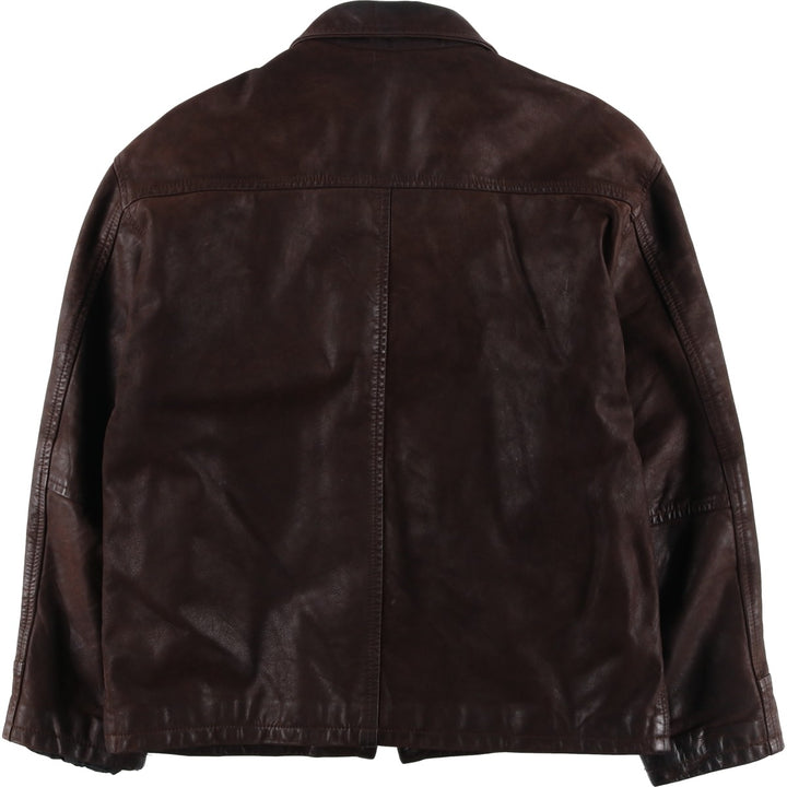 GERONIMO Leather Blouson, Swing Top Type, Made in France, Men's Size XL (approx.) genuine leather brown type Vintage Second Hand