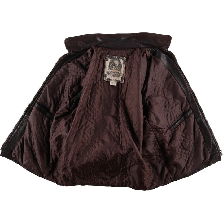 GERONIMO Leather Blouson, Swing Top Type, Made in France, Men's Size XL (approx.) genuine leather brown type Vintage Second Hand