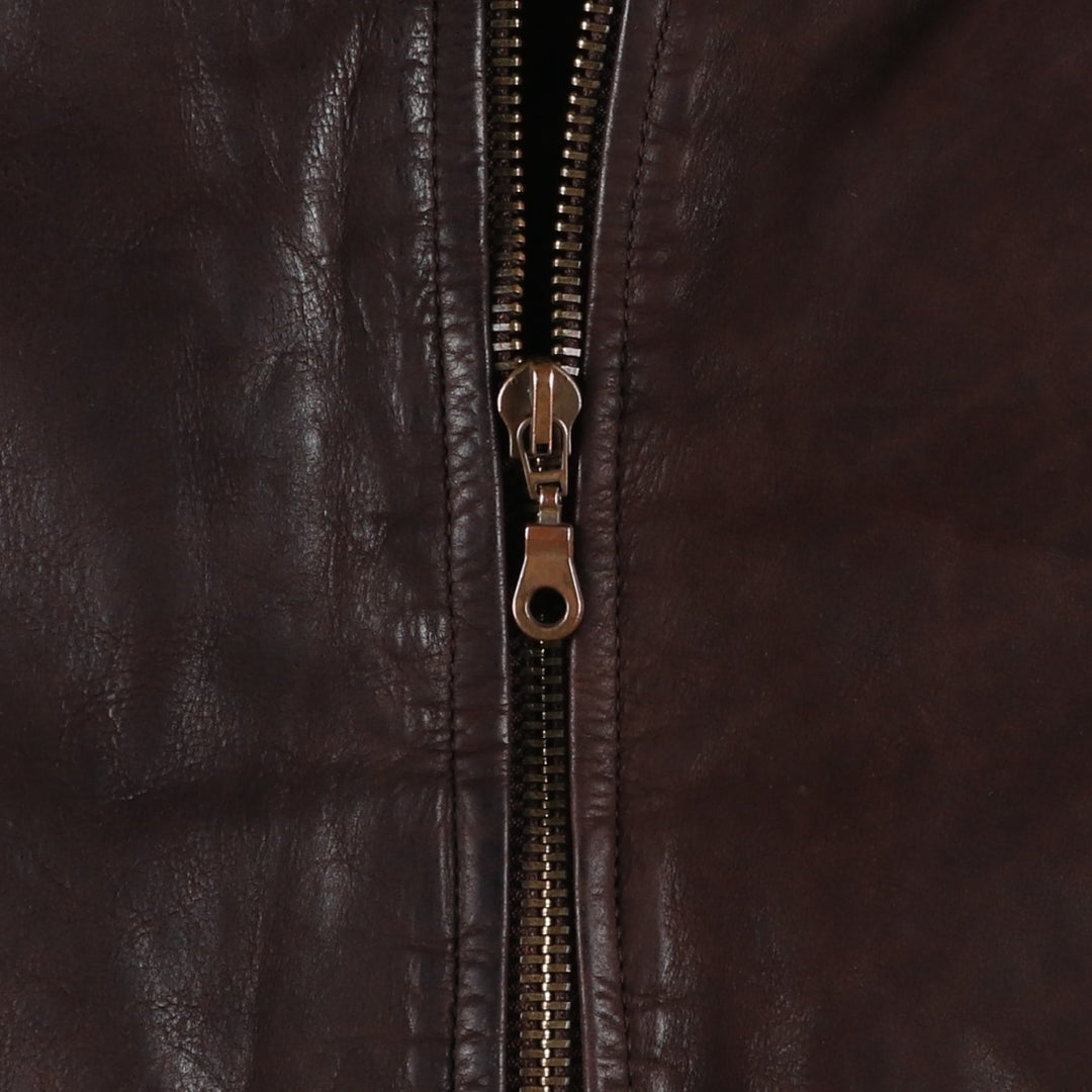 GERONIMO Leather Blouson, Swing Top Type, Made in France, Men's Size XL (approx.) genuine leather brown type Vintage Second Hand