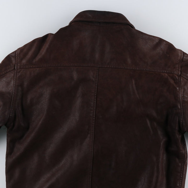 GERONIMO Leather Blouson, Swing Top Type, Made in France, Men's Size XL (approx.) genuine leather brown type Vintage Second Hand