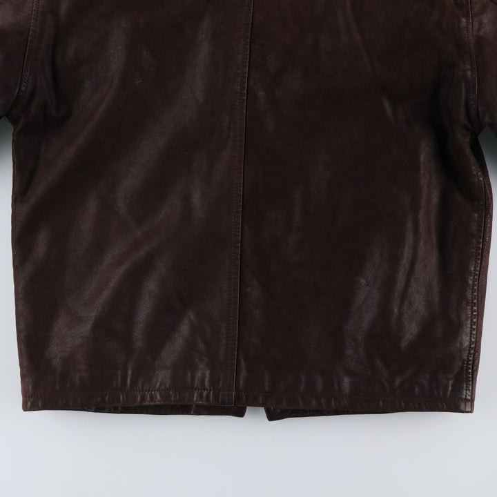GERONIMO Leather Blouson, Swing Top Type, Made in France, Men's Size XL (approx.) genuine leather brown type Vintage Second Hand