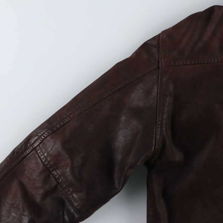 GERONIMO Leather Blouson, Swing Top Type, Made in France, Men's Size XL (approx.) genuine leather brown type Vintage Second Hand