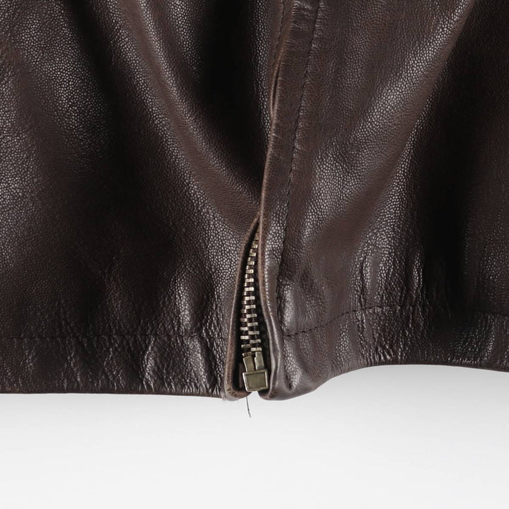 FOSTERS Padded Leather Sports Jacket, Men's Size L (approx.) genuine leather brown type Vintage Second Hand
