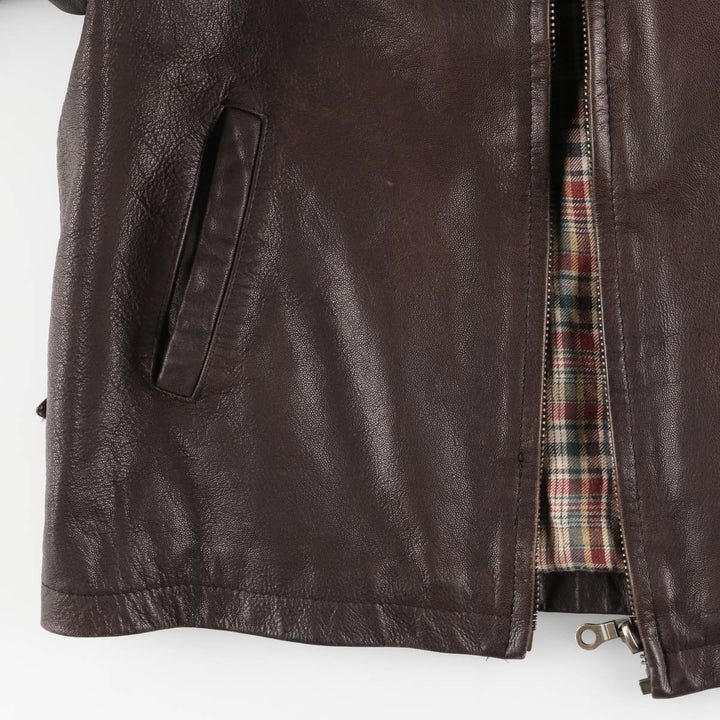 FOSTERS Padded Leather Sports Jacket, Men's Size L (approx.) genuine leather brown type Vintage Second Hand