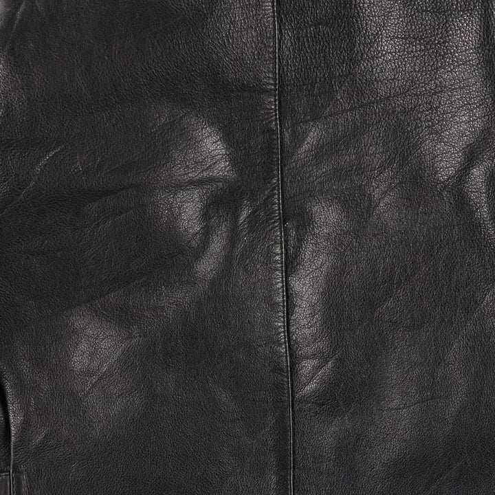 AMI Padded Leather Sports Jacket, Men's Size L (approx.) genuine leather black type Vintage Second Hand