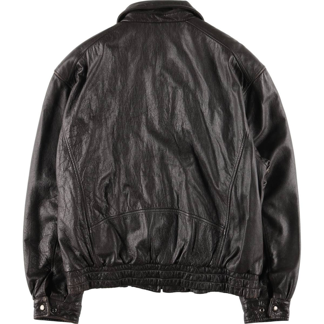 SPECIALTY LEATHERS Swing Top Type Padded Leather Blouson, Men's Size L (approx.) genuine leather brown type Vintage Second Hand