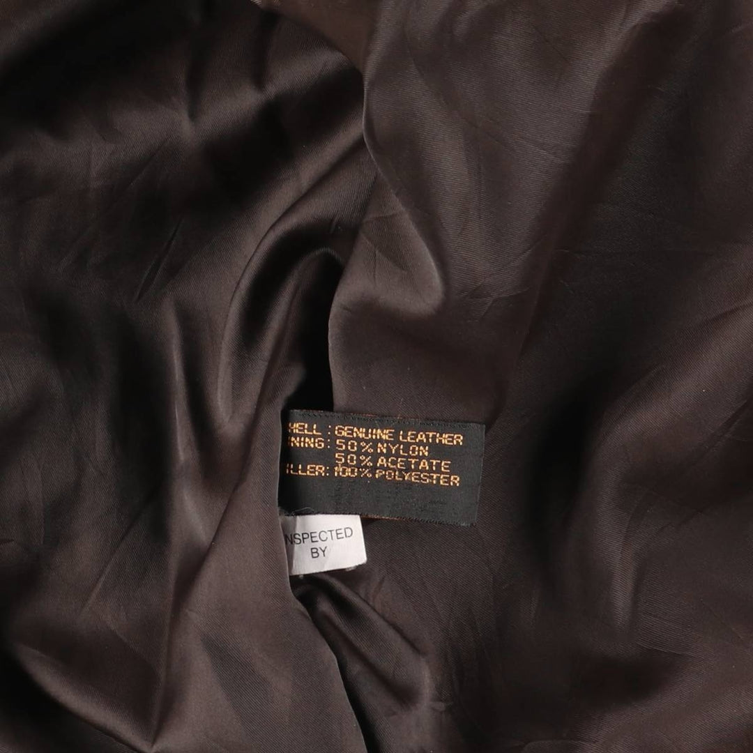 SPECIALTY LEATHERS Swing Top Type Padded Leather Blouson, Men's Size L (approx.) genuine leather brown type Vintage Second Hand