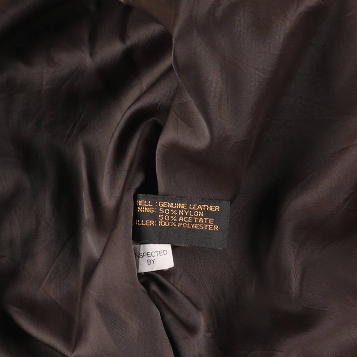 SPECIALTY LEATHERS Swing Top Type Padded Leather Blouson, Men's Size L (approx.) genuine leather brown type Vintage Second Hand