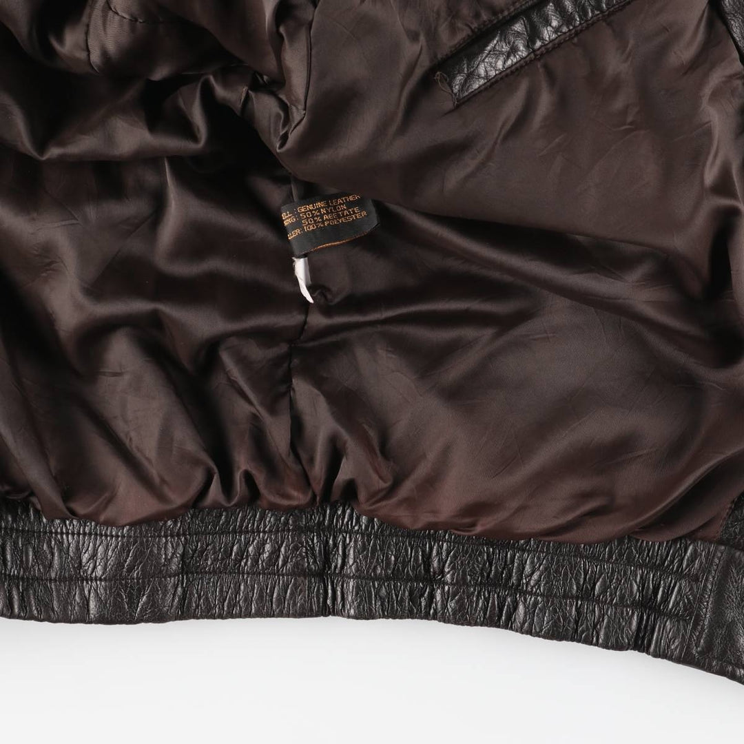 SPECIALTY LEATHERS Swing Top Type Padded Leather Blouson, Men's Size L (approx.) genuine leather brown type Vintage Second Hand