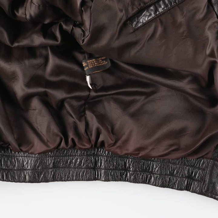 SPECIALTY LEATHERS Swing Top Type Padded Leather Blouson, Men's Size L (approx.) genuine leather brown type Vintage Second Hand