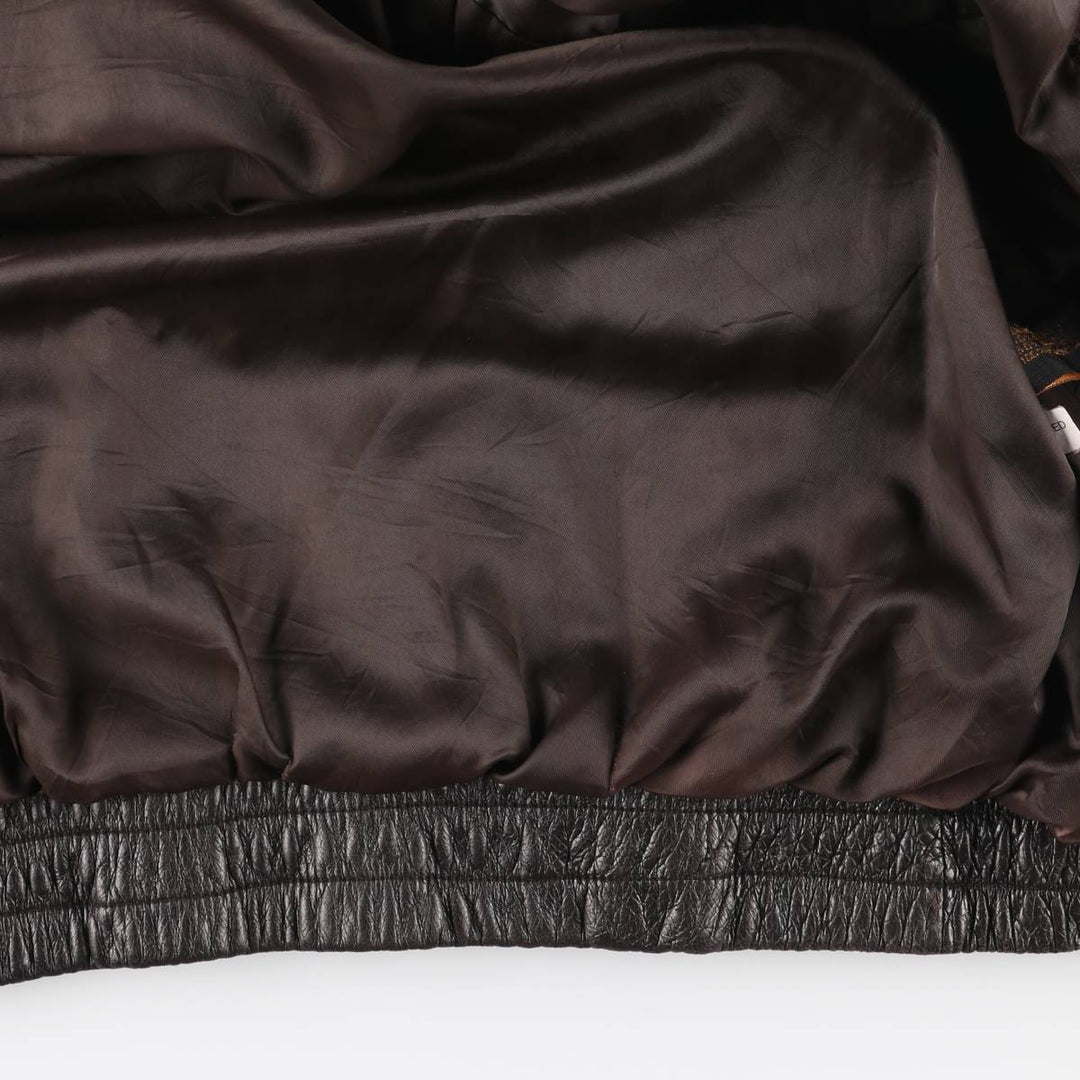 SPECIALTY LEATHERS Swing Top Type Padded Leather Blouson, Men's Size L (approx.) genuine leather brown type Vintage Second Hand