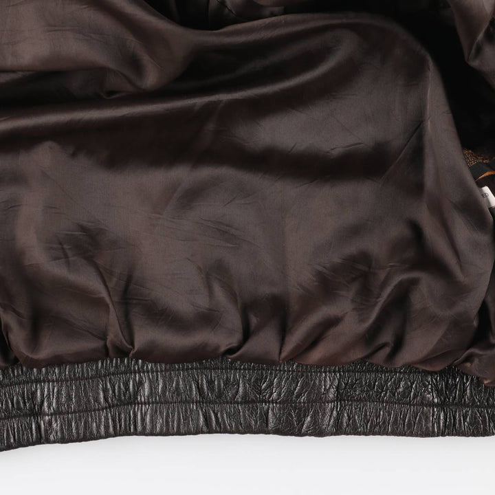 SPECIALTY LEATHERS Swing Top Type Padded Leather Blouson, Men's Size L (approx.) genuine leather brown type Vintage Second Hand