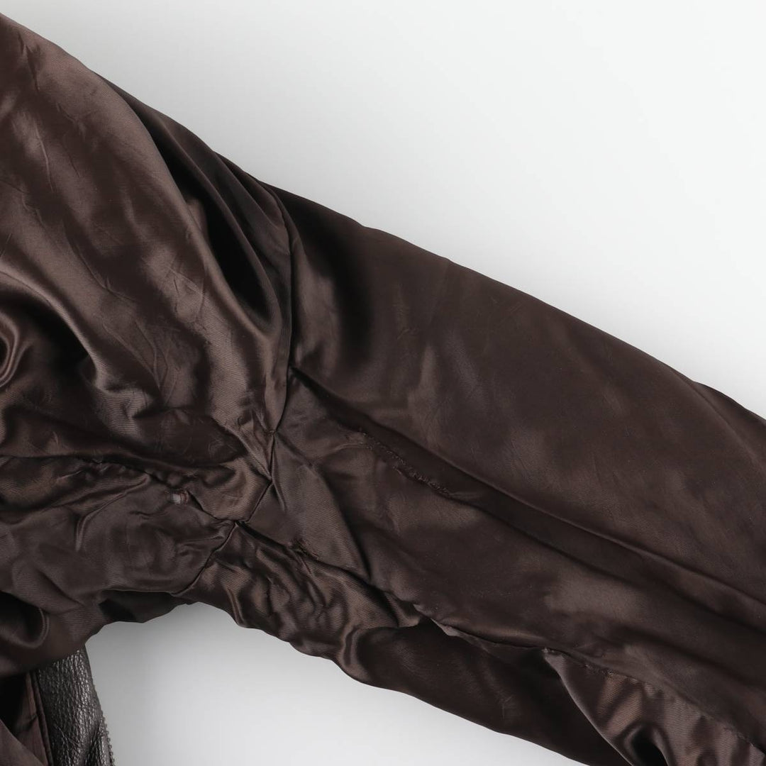 SPECIALTY LEATHERS Swing Top Type Padded Leather Blouson, Men's Size L (approx.) genuine leather brown type Vintage Second Hand