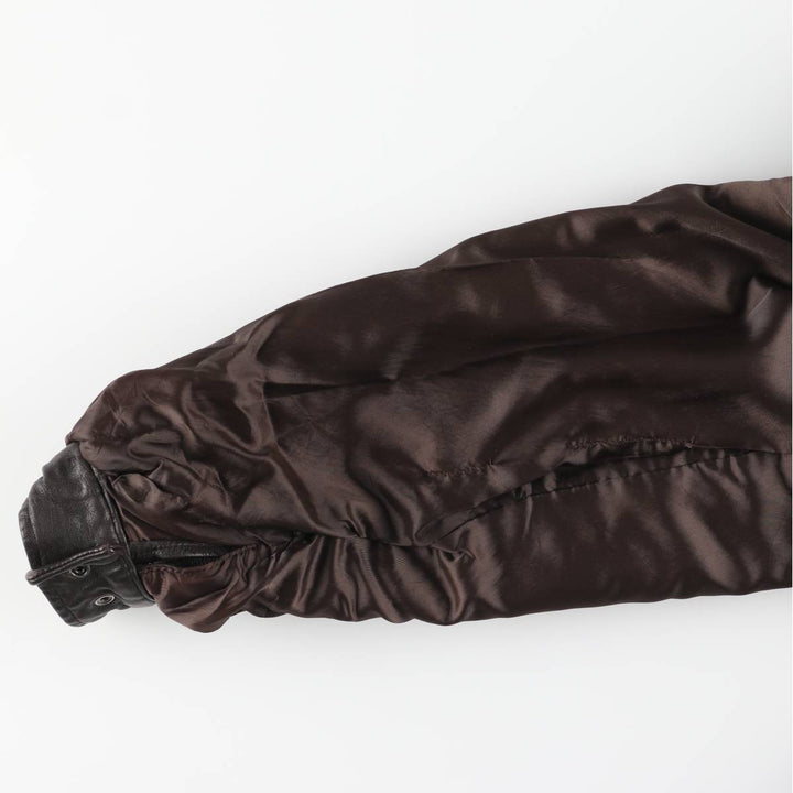 SPECIALTY LEATHERS Swing Top Type Padded Leather Blouson, Men's Size L (approx.) genuine leather brown type Vintage Second Hand