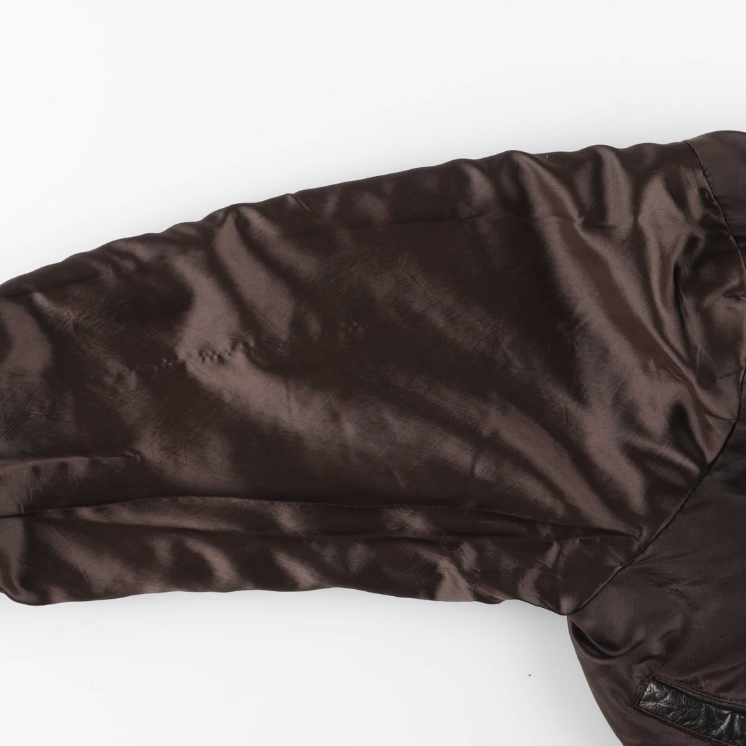 SPECIALTY LEATHERS Swing Top Type Padded Leather Blouson, Men's Size L (approx.) genuine leather brown type Vintage Second Hand
