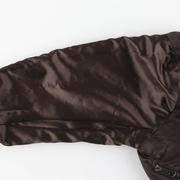 SPECIALTY LEATHERS Swing Top Type Padded Leather Blouson, Men's Size L (approx.) genuine leather brown type Vintage Second Hand