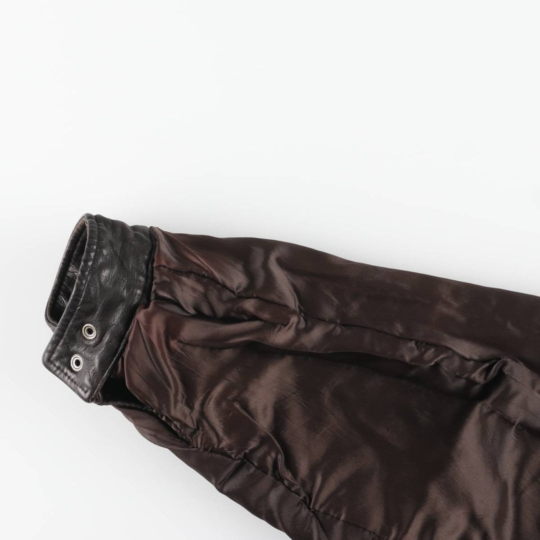 SPECIALTY LEATHERS Swing Top Type Padded Leather Blouson, Men's Size L (approx.) genuine leather brown type Vintage Second Hand