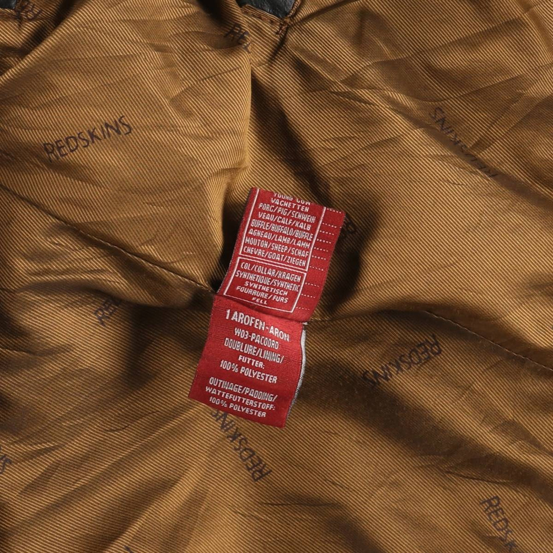 REDSKINS Leather Sports Jacket, Men's Size L (approx.) genuine leather black type Vintage Second Hand