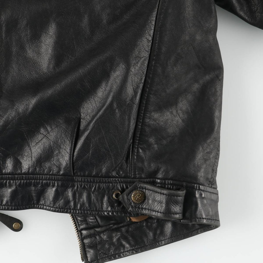 REDSKINS Leather Sports Jacket, Men's Size L (approx.) genuine leather black type Vintage Second Hand