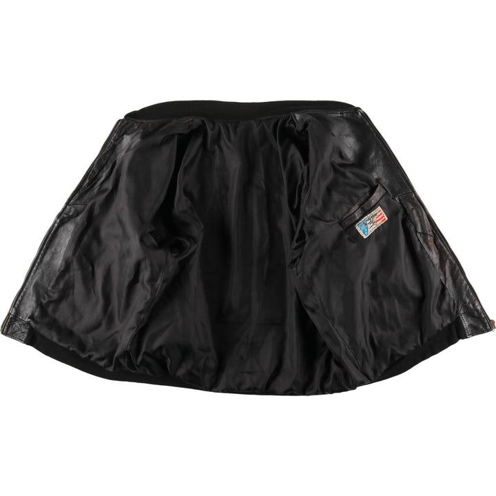 World Class Leather Blouson, Men's Size L (approx.) unclear black type Vintage Second Hand