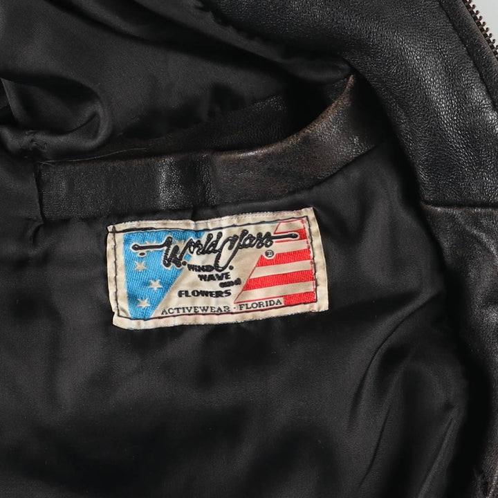 World Class Leather Blouson, Men's Size L (approx.) unclear black type Vintage Second Hand