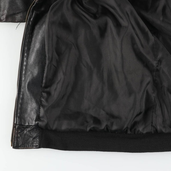 World Class Leather Blouson, Men's Size L (approx.) unclear black type Vintage Second Hand