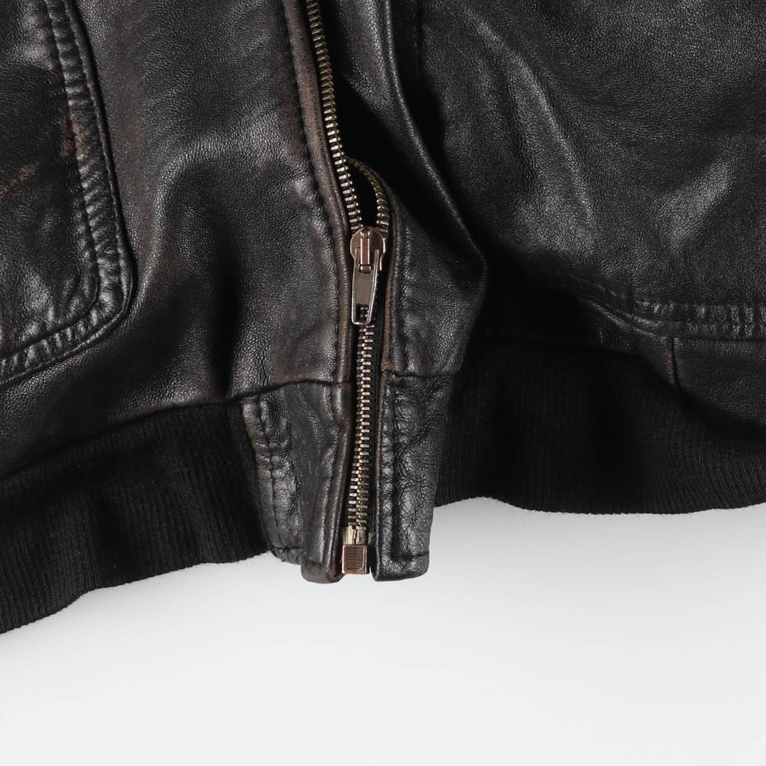 World Class Leather Blouson, Men's Size L (approx.) unclear black type Vintage Second Hand