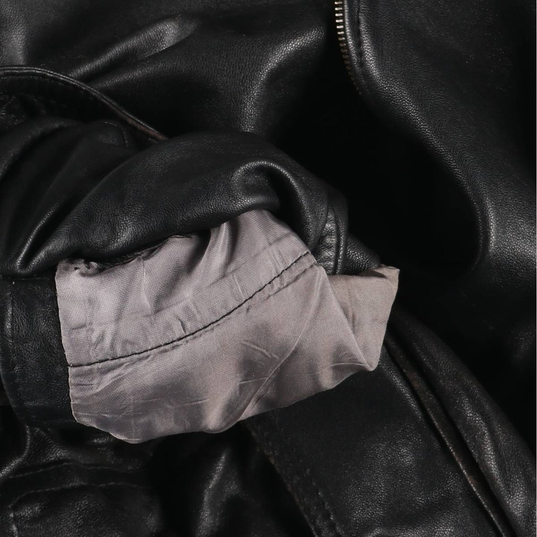 World Class Leather Blouson, Men's Size L (approx.) unclear black type Vintage Second Hand