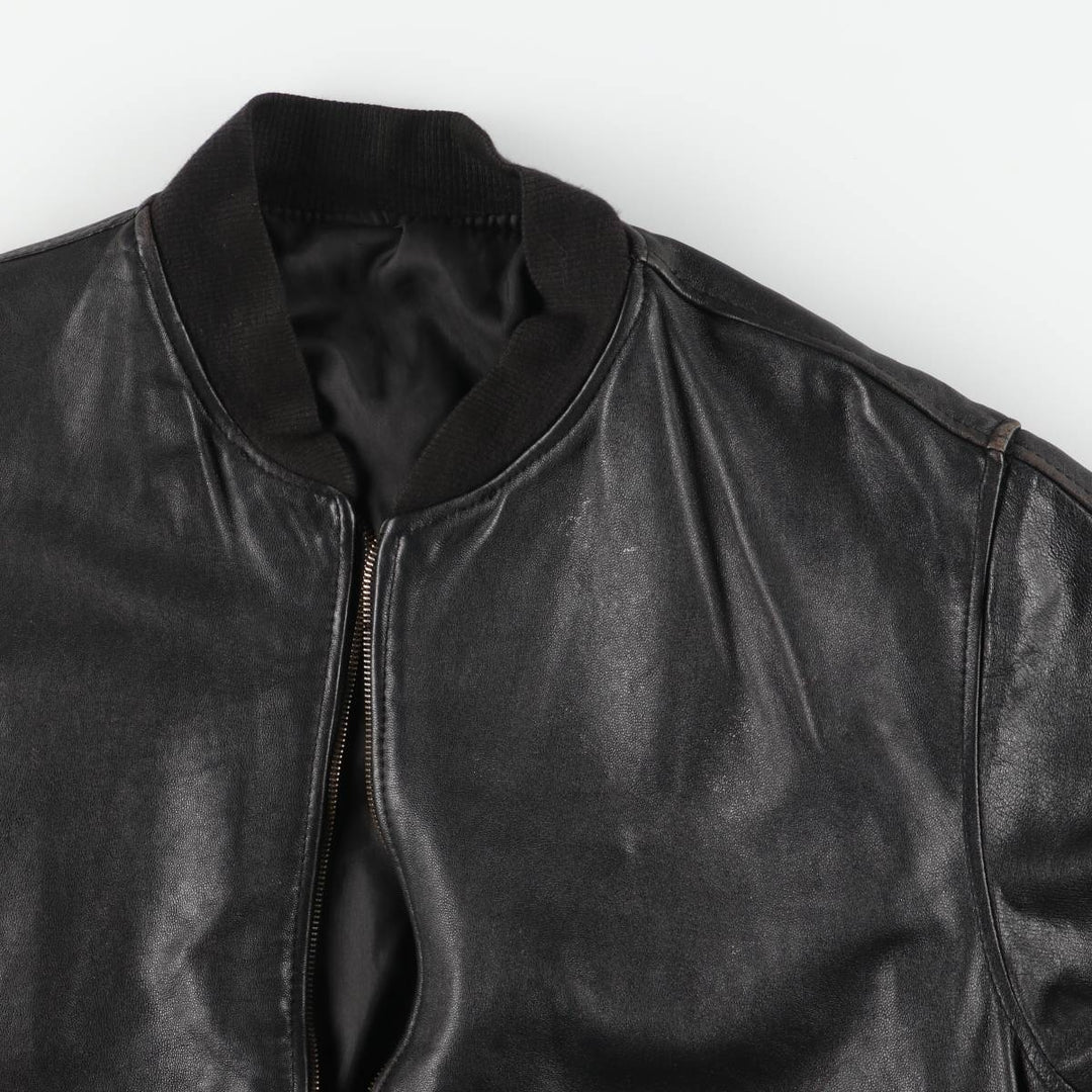 World Class Leather Blouson, Men's Size L (approx.) unclear black type Vintage Second Hand