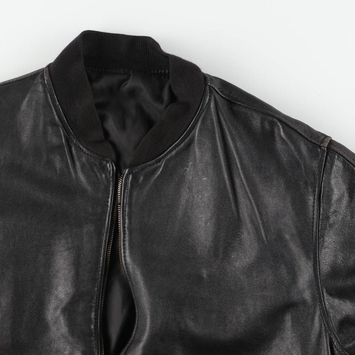 World Class Leather Blouson, Men's Size L (approx.) unclear black type Vintage Second Hand