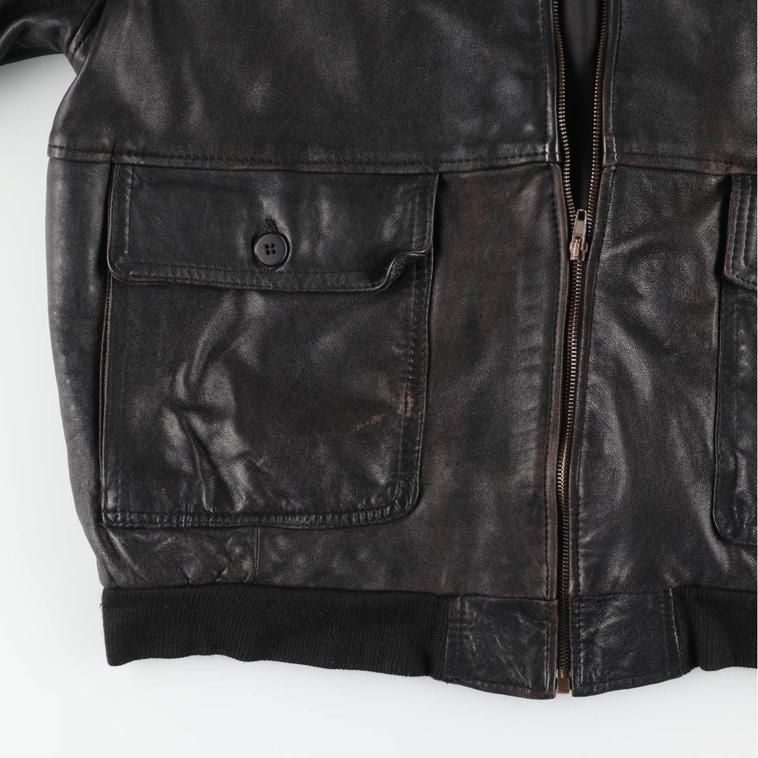 World Class Leather Blouson, Men's Size L (approx.) unclear black type Vintage Second Hand