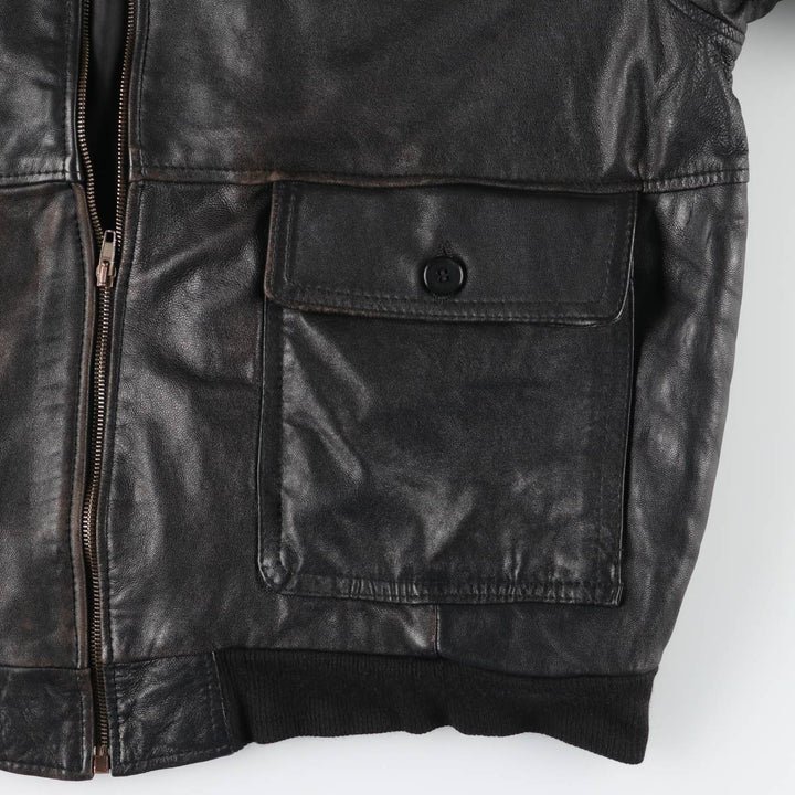 World Class Leather Blouson, Men's Size L (approx.) unclear black type Vintage Second Hand