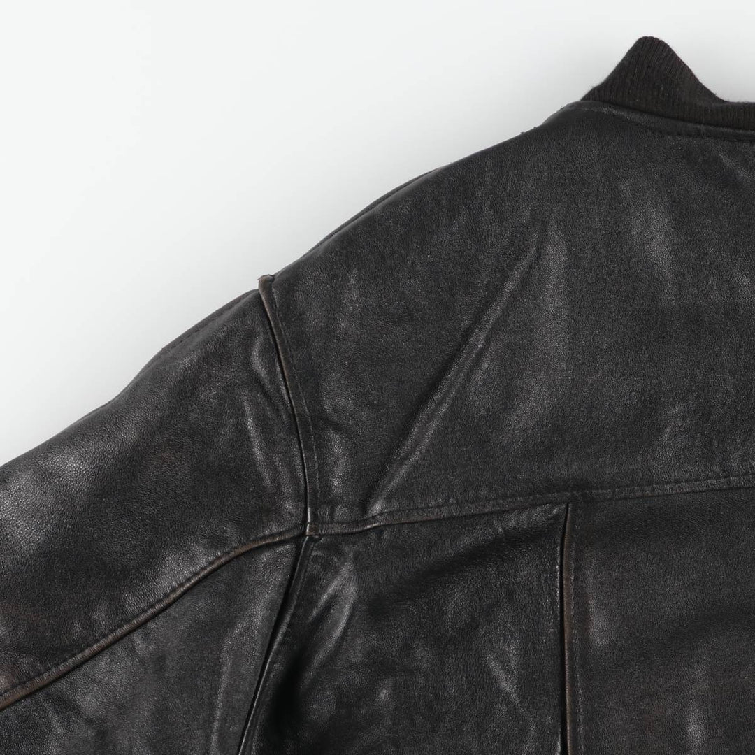 World Class Leather Blouson, Men's Size L (approx.) unclear black type Vintage Second Hand