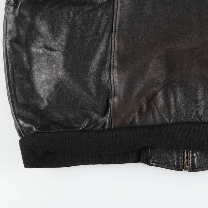 World Class Leather Blouson, Men's Size L (approx.) unclear black type Vintage Second Hand