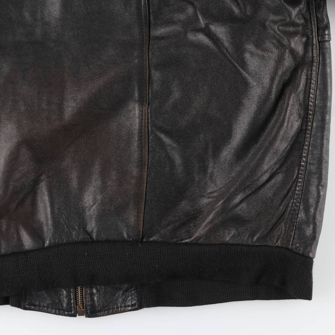 World Class Leather Blouson, Men's Size L (approx.) unclear black type Vintage Second Hand