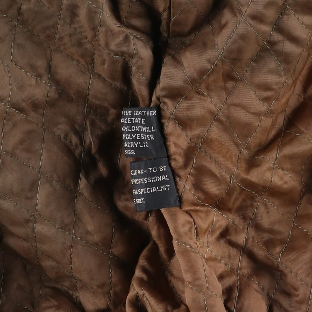 IOU Padded Leather Blouson, Men's Size L genuine leather brown type Vintage Second Hand