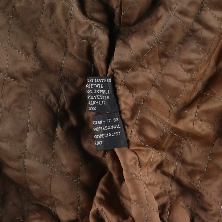IOU Padded Leather Blouson, Men's Size L genuine leather brown type Vintage Second Hand