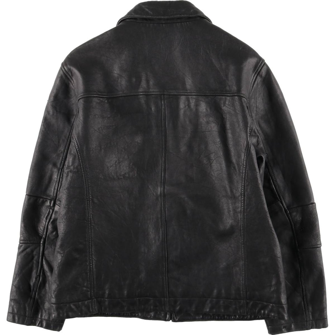 MONTEDORO Swing Top Type Padded Leather Blouson, Men's Size M (approx.) genuine leather black type Vintage Second Hand