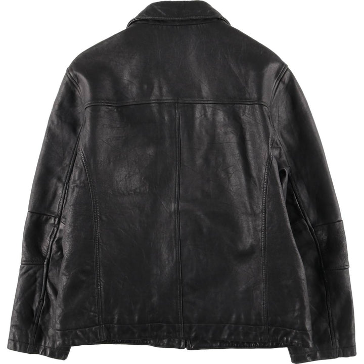 MONTEDORO Swing Top Type Padded Leather Blouson, Men's Size M (approx.) genuine leather black type Vintage Second Hand