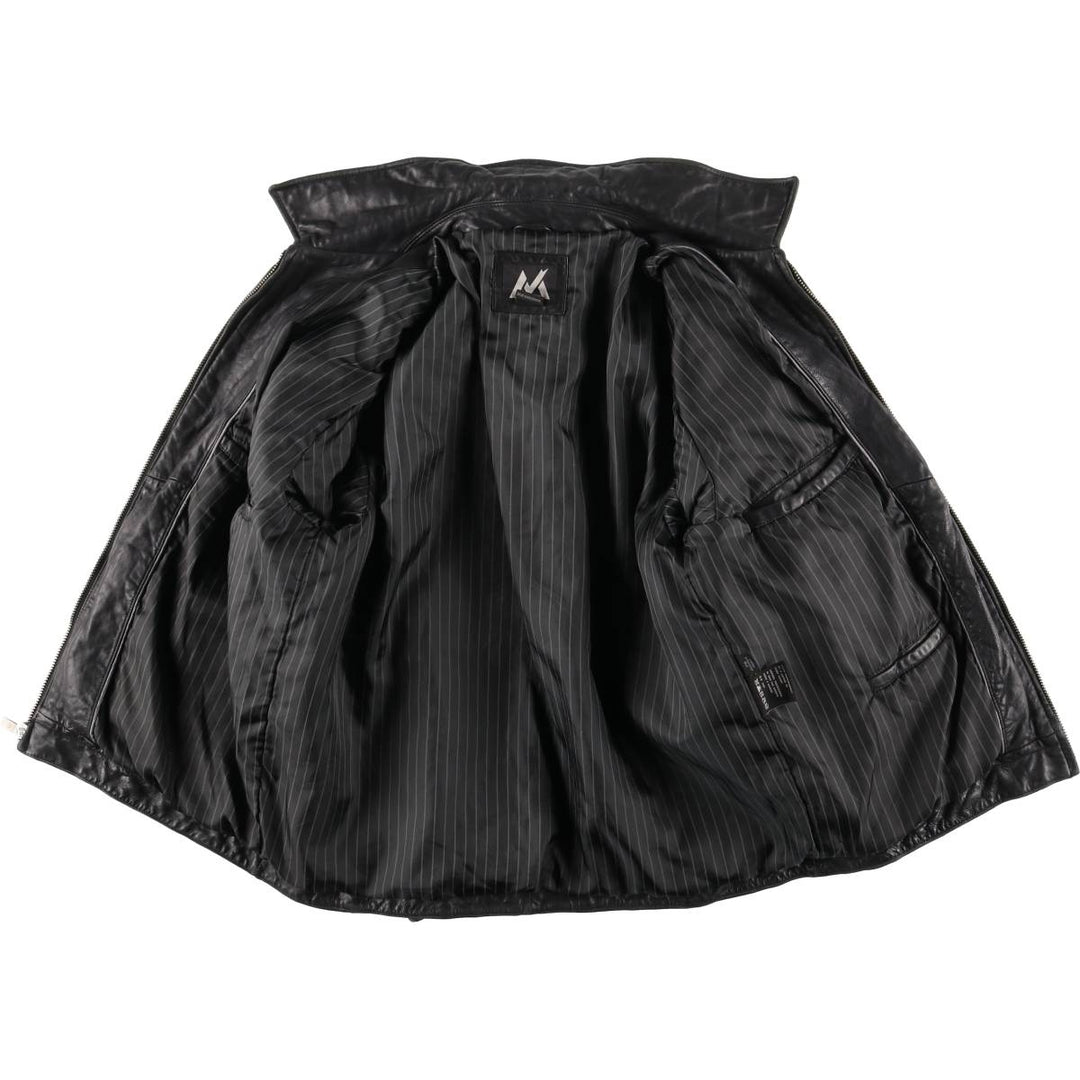 MONTEDORO Swing Top Type Padded Leather Blouson, Men's Size M (approx.) genuine leather black type Vintage Second Hand