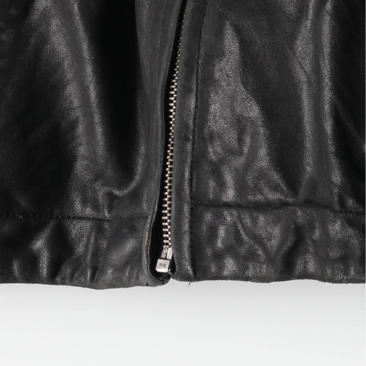 MONTEDORO Swing Top Type Padded Leather Blouson, Men's Size M (approx.) genuine leather black type Vintage Second Hand