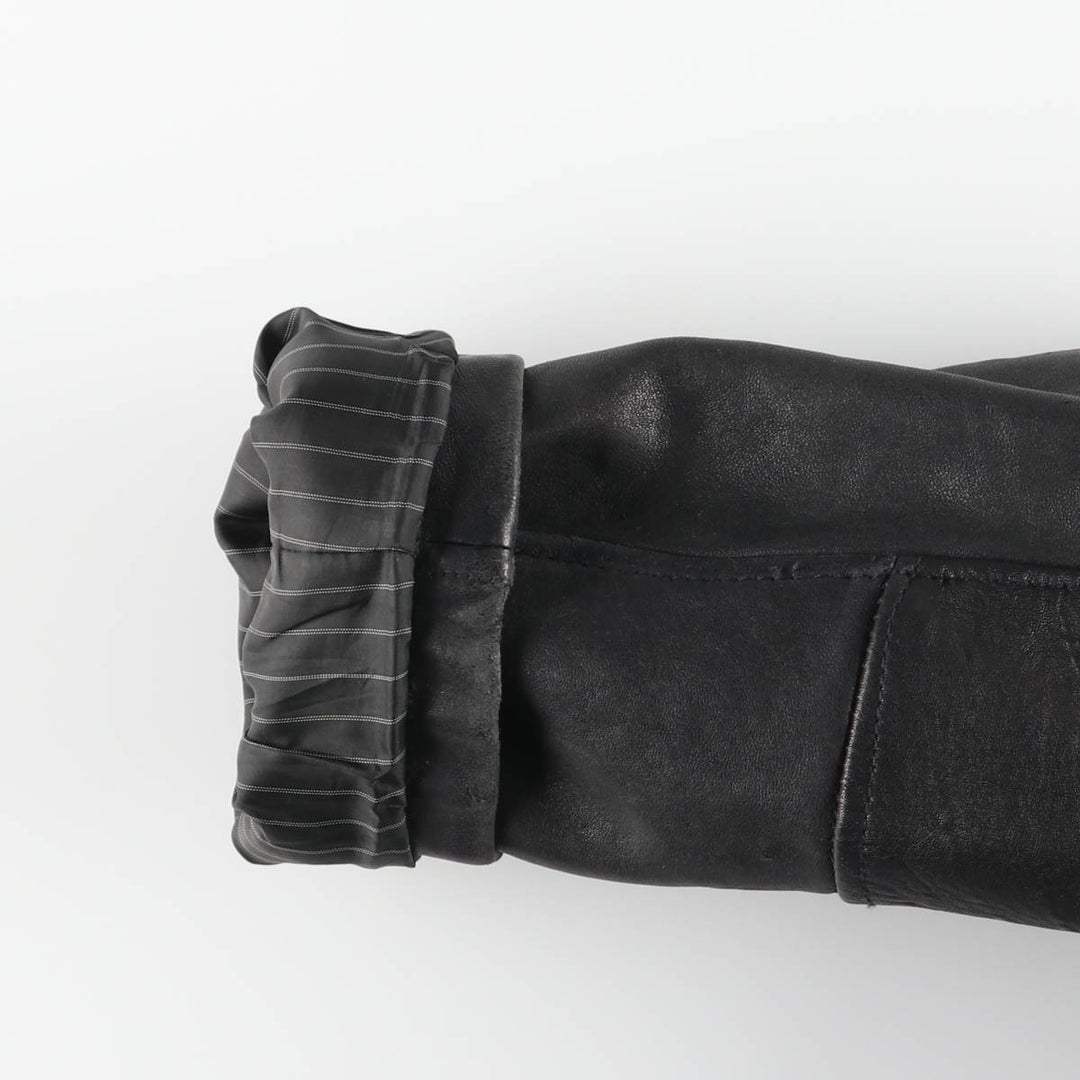 MONTEDORO Swing Top Type Padded Leather Blouson, Men's Size M (approx.) genuine leather black type Vintage Second Hand