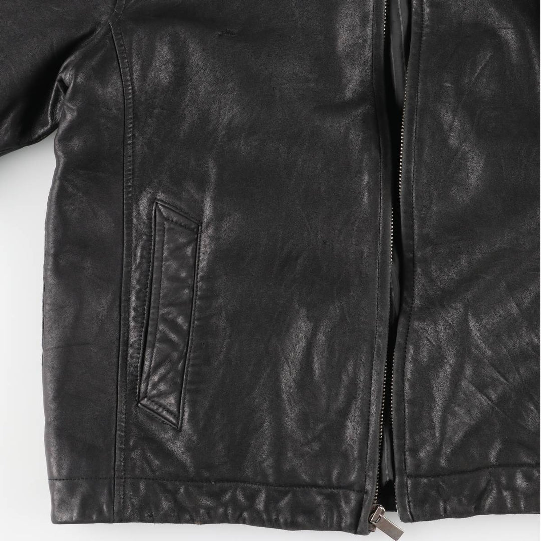 MONTEDORO Swing Top Type Padded Leather Blouson, Men's Size M (approx.) genuine leather black type Vintage Second Hand