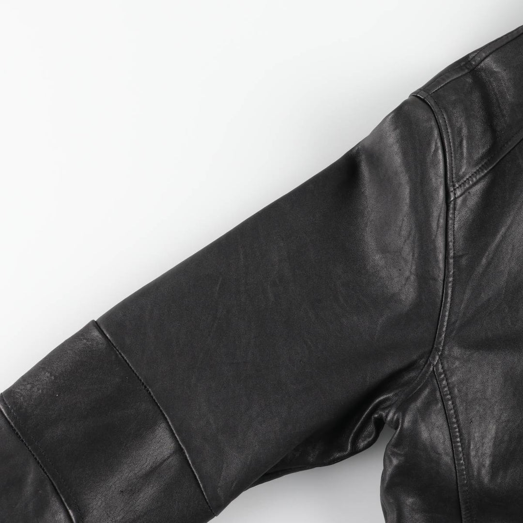 MONTEDORO Swing Top Type Padded Leather Blouson, Men's Size M (approx.) genuine leather black type Vintage Second Hand